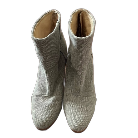 Rag & Bone Ankle Booties Heeled Canvas Fabric Grey Green Zip Up Sz. 7 - Picture 5 of 9
